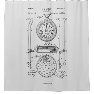 Rideaux De Douche Antique Stopwatch, 1889 Brevet
