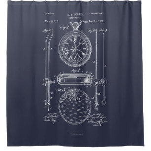 Rideaux De Douche Antique Stopwatch, 1889 Brevet