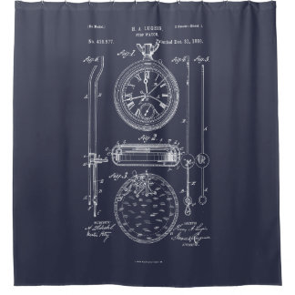 Rideaux De Douche Antique Stopwatch, 1889 Brevet