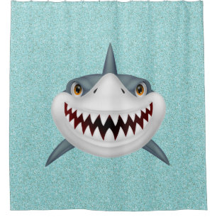 Rideaux De Douche Aqua Parties scintillant Enfants Shark Douche ride