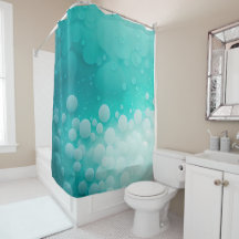 Aqua Turquoise Blue Bubbles Blanc Aquarelle Abstra