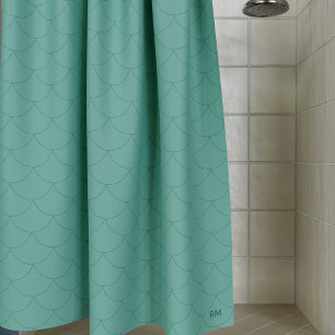 Rideaux De Douche Aquamarine Sea Green Mermaid Scales