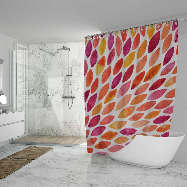 Rideaux De Douche Aquarelle brosse a éclaté jaune et orange (Créateur téléchargé)