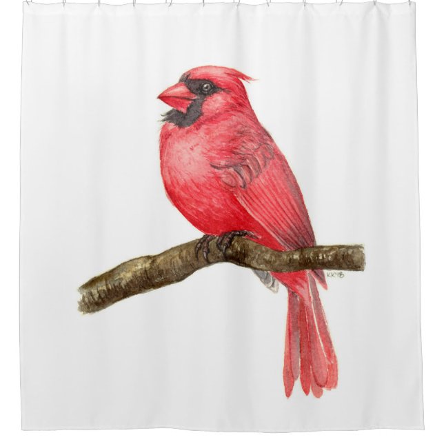 Rideaux De Douche Aquarelle cardinale (Devant)