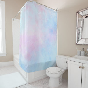 Rideaux De Douche Aquarelle Dreamy Rose bleu turquoise