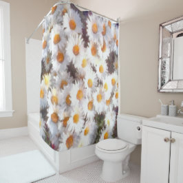 Rideaux De Douche Aquarelle du Fleur sauvage de marguerite