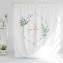 Aquarelle Eucalyptus cadre Monogramme
