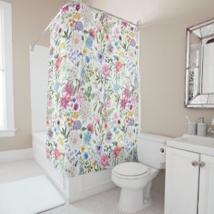 Rideaux De Douche Aquarelle Fleurs Jardins Mixtes