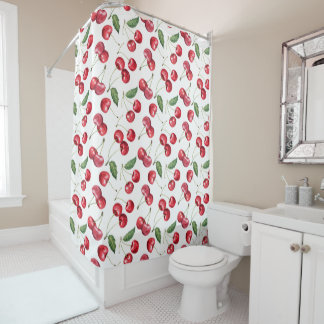Rideaux De Douche Aquarelle Fruit rouge cerise