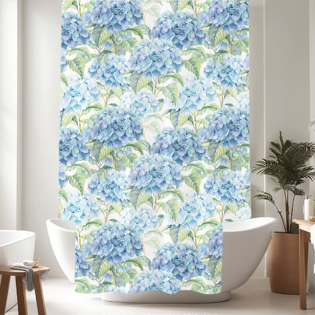 Rideaux De Douche Aquarelle Hydrangea Fleurs (Créateur téléchargé)
