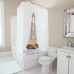 Rideaux De Douche Aquarelle Illustration Gasparilla Island Light