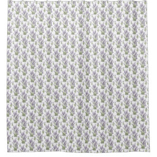 Rideaux De Douche Aquarelle lavande ClipArt, Motif Flora