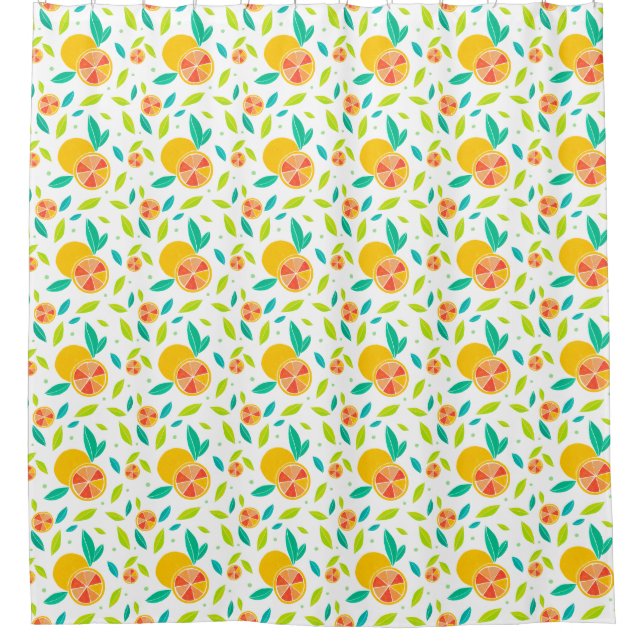Rideaux De Douche Aquarelle Motif Oranges sucrées (Devant)