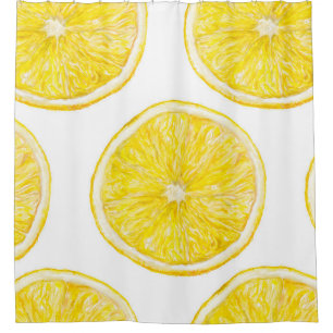 Rideaux De Douche Aquarelle motif transparent avec tranche mûre