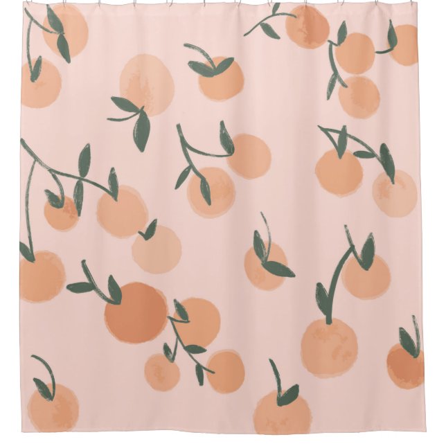 Rideaux De Douche Aquarelle orange fruits sans couture motif (Devant)