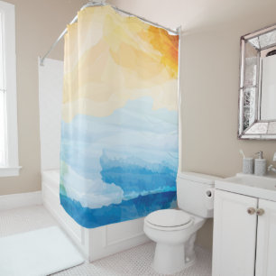 Rideaux De Douche Aquarelle personnalisée Laver l'eau