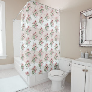 Rideaux De Douche Aquarelle personnalisée Roses roses roses