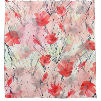 Rideaux De Douche Aquarelle Plantes Herbes Motif