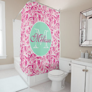 Rideaux De Douche Aquarelle rose de Preppy Roses Tropical