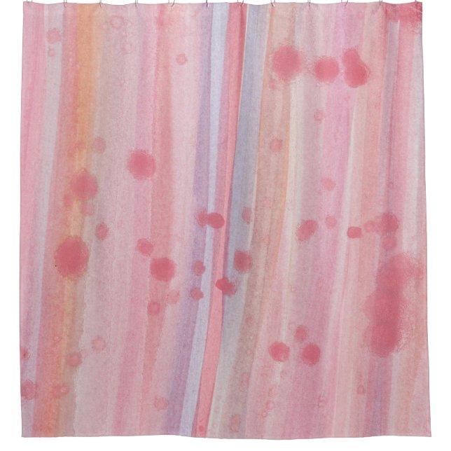 Rideaux De Douche Aquarelle rose décontracté (Devant)
