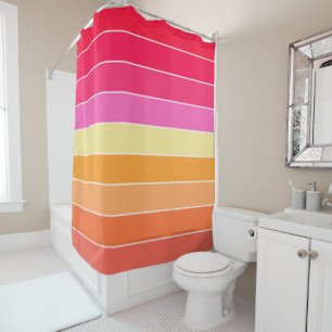 Rideaux De Douche Aquarelle rose, orange et jaune