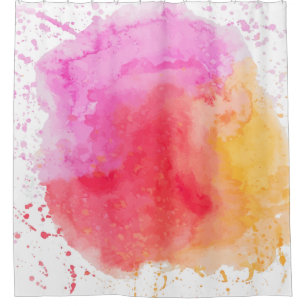 Rideaux De Douche Aquarelle rose orange rouge nuageux