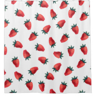 Rideaux De Douche Aquarelle transparente motif avec fraises