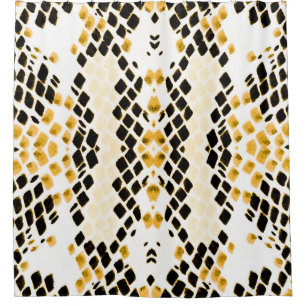 Rideaux De Douche Aquarelle transparente Snakeskin. Alligator en cui