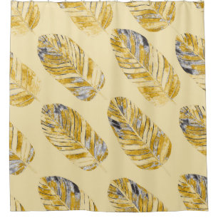 Rideaux De Douche Aquarelle Tropical Feuille moderne Motif