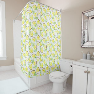 Rideaux De Douche Aquarelle tropicale Motif ananas Chic Moderne