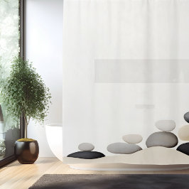 Rideaux De Douche Aquarelle Zen Pierre Jardin Style japonais