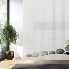 Rideaux De Douche Aquarelle Zen Pierre Jardin Style japonais