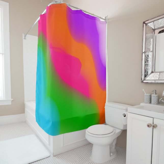 Rideaux De Douche Aquarelles Sherbet (En situation)