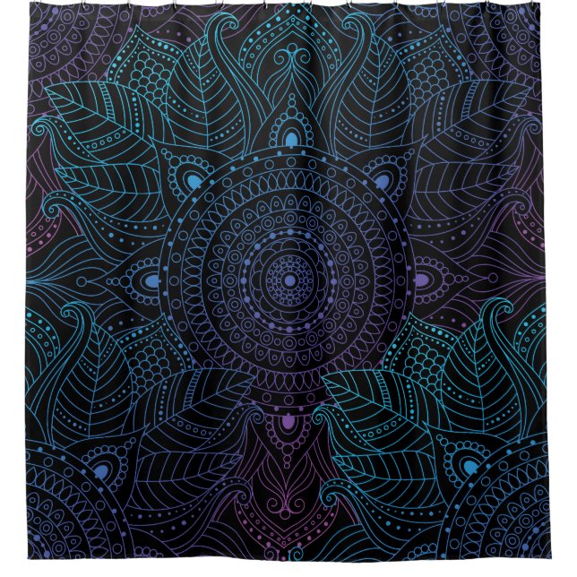 Rideaux De Douche Arabesque Bliss : Magie Mandala orientale (Devant)