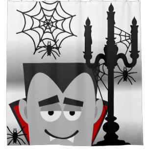 Rideaux De Douche Araignées d'Halloween Dracula Candelabra
