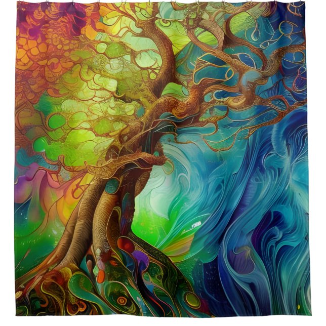 Rideaux De Douche Arbre à bijoux (Devant)
