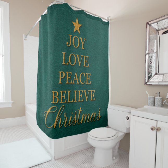 Rideaux De Douche Arbre à mots Noël (En situation)