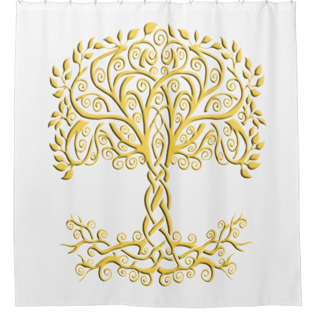 Rideaux De Douche Arbre Celtique Jaune (Devant)