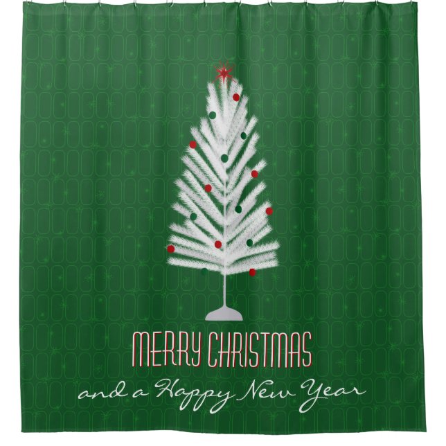 Rideaux De Douche Arbre de Noël en aluminium vert (Devant)