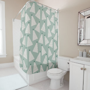 Rideaux De Douche Arbre de Noël Motif Sage Green