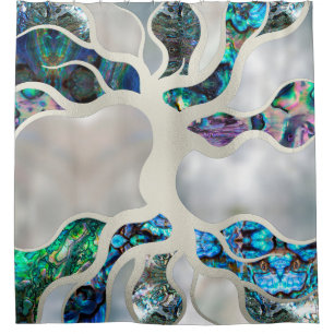 Rideaux De Douche Arbre de vie - Abalone Shell et Pearl