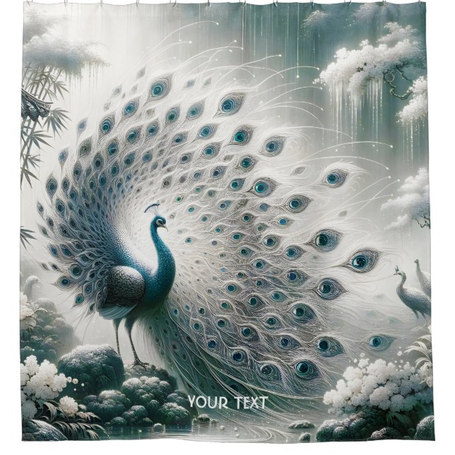Rideaux De Douche Arbre pluviale Peacock Imaginaire mou (Devant)