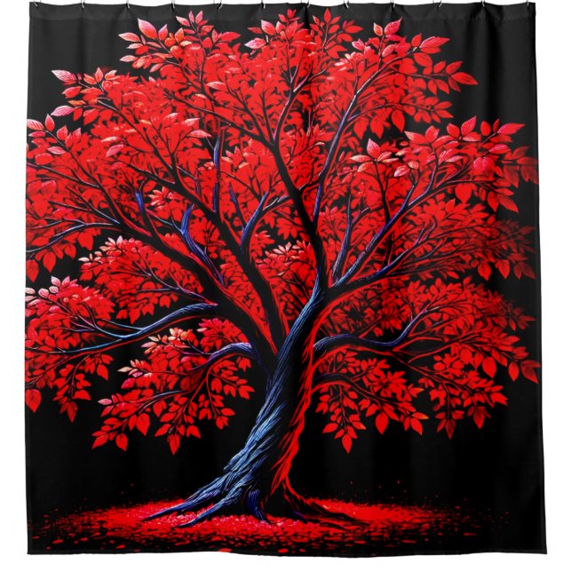 Rideaux De Douche Arbre rouge (Devant)