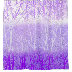 Rideaux De Douche Arbres brumeux givrés en lilas lavande