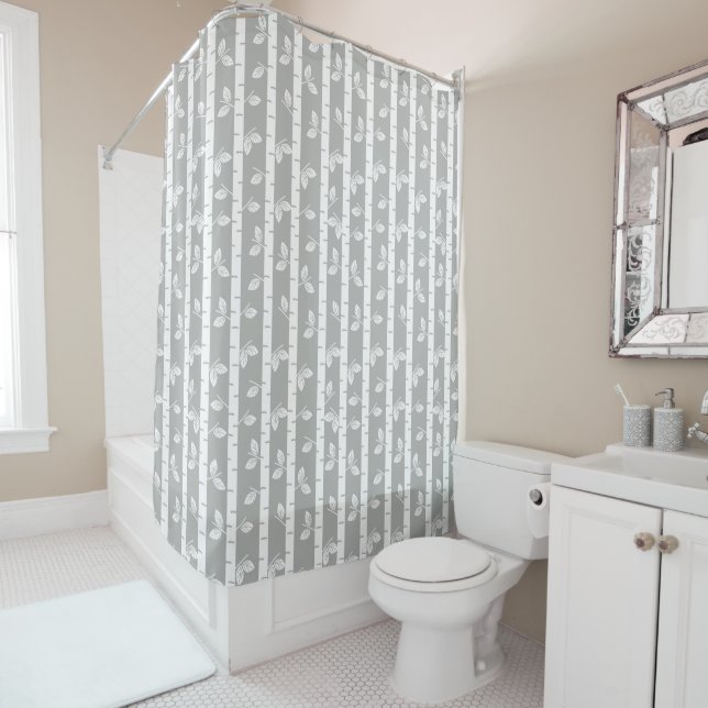 Rideaux De Douche Arbres d'Aspen modernes (En situation)