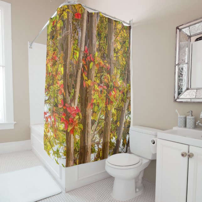 Rideaux De Douche Arbres myrtes de colza (En situation)