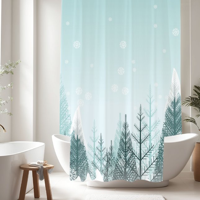 Rideaux De Douche Arbres neige d'hiver (Créateur téléchargé)
