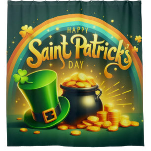 Rideaux De Douche Arc-en-ciel coloré Saint Patrick's Day