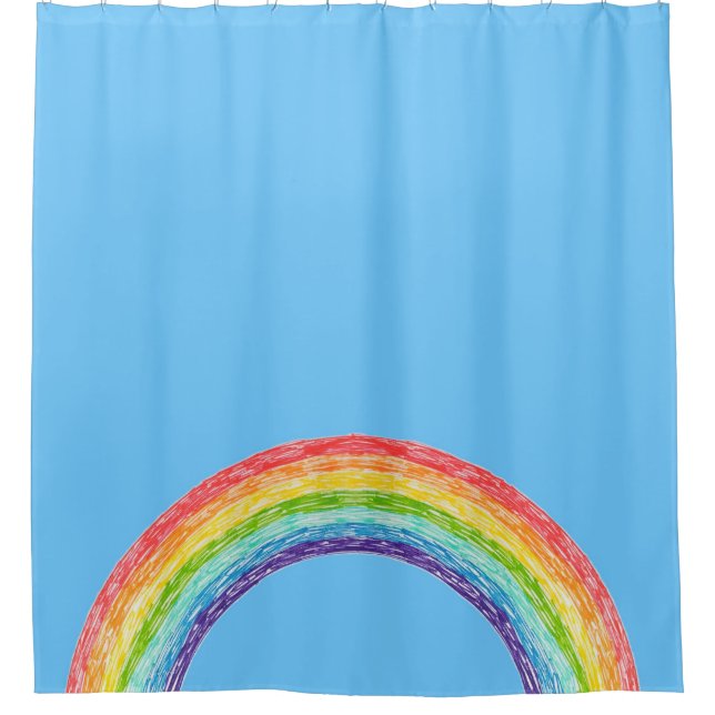 Rideaux De Douche Arc en ciel et ciel bleu (Devant)