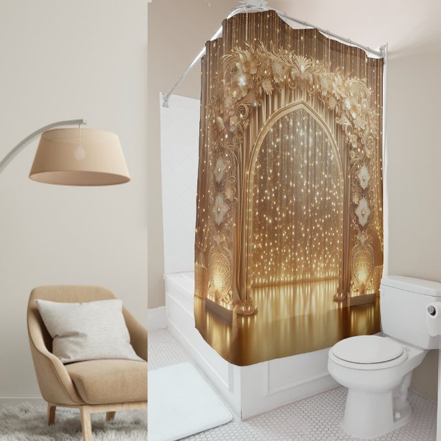 Rideaux De Douche Arche de célébration de l'or luxueuse : Mariage él (Créateur téléchargé)